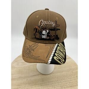 Cowboy Church Hat Cap Strap Back One Size Brown Western Embroidered Cross Mens